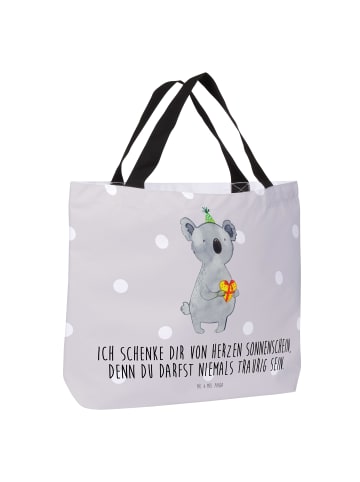 Mr. & Mrs. Panda Tasche Koala Geschenk mit Spruch in Grau Pastell