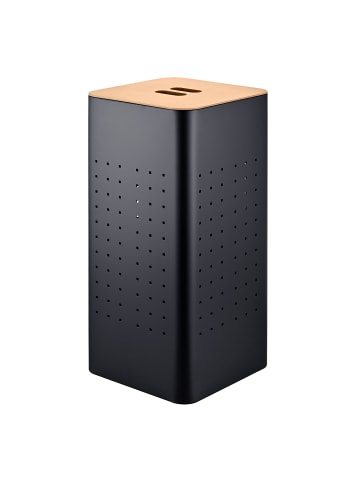 relaxdays Wäschekorb in Schwarz/ Natur - 70 l