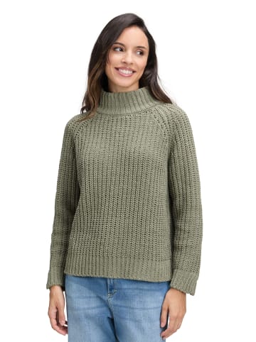 CARTOON Strickpullover mit Stehkragen in Pale Khaki