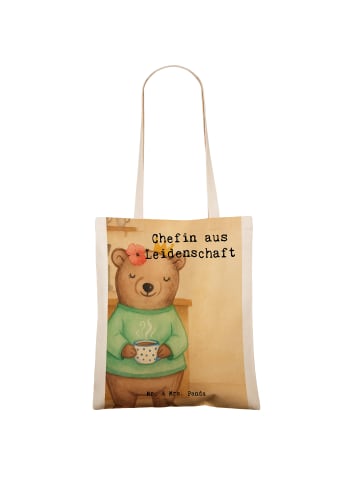 Mr. & Mrs. Panda Tasche Chefin Leidenschaft Design mit Spruch in Weiß