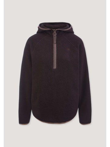 Hessnatur Fleece Hoodie in schwarzbeere