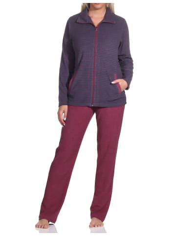 NORMANN Langarm Frottee Hausanzug Streifen - 76843 in marine