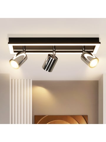 ZMH Deckenleuchte LED in schwarz 3-flammige GU10 Warmweiß 15W schwenkbar Deckenspot