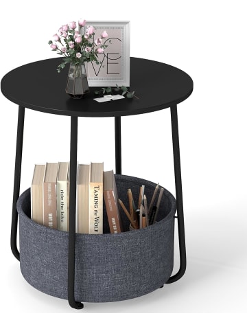 COSTWAY Beistelltisch rund φ45 x 50,5 cm in Schwarz