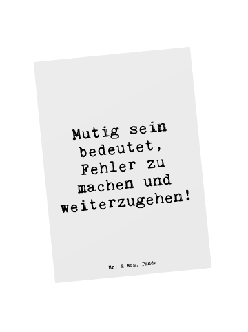 Mr. & Mrs. Panda Postkarte Spruch Fehler machen Lernen mit Spruch in Weiß