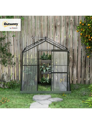 Outsunny Gewächshaus 192L x 131B x 203H cm Schwarz