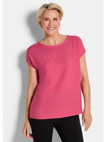 GOLDNER Bluse mit Glitzersteinen in rosé