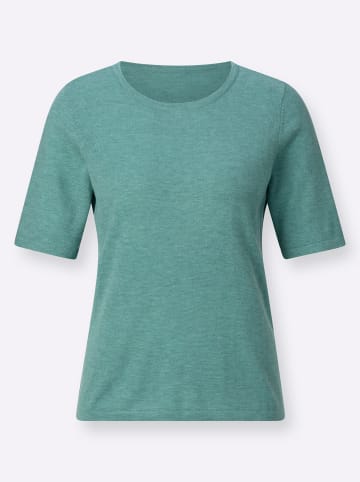 Sieh an! Kurzarm-Pullover in salbei-meliert