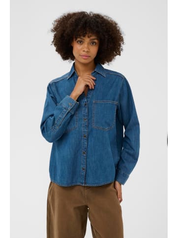 CULTURE Langarm - Hemd CUmola Loose fit in Dark Blue Wash