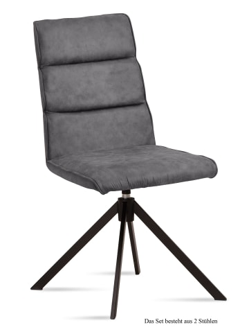 58 aufm Kessel ESSZIMMERSTUHL drehbar (2er-Set) Deedea 47x92x60 Schwarz/Grau