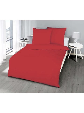 kaeppel 2 tlg. Biber Bettwäsche 200x200cm Uni in Rot
