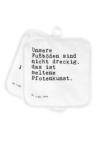 Mr. & Mrs. Panda Topfuntersetzer Unsere Fußböden sind nicht... m... in Weiß