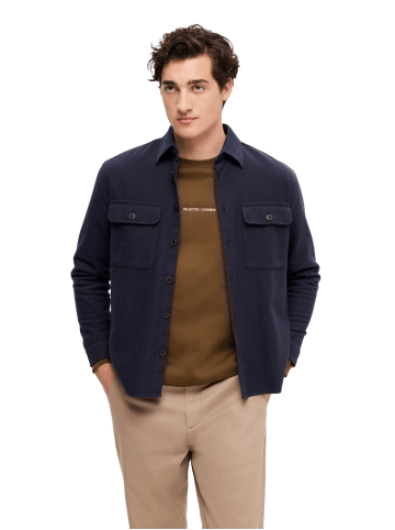 SELECTED HOMME Hemd SLHMASON-TWILL OVERSHIRT in Blau