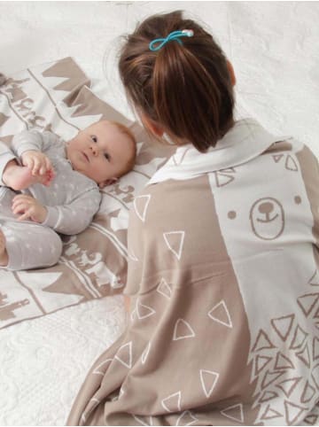 OrganicEra OrganicEra OrganicEra Bio-Trikotstrick-Babydecke, Lama (110 x 140 cm) in Beige