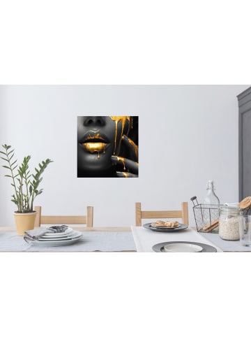 OnlyWow Wandtattoo Gesicht gold schwarz