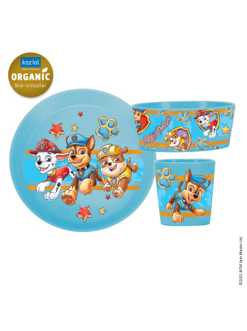 koziol CONNECT PAW PATROL - Kleiner Teller + Schale + Becher in organic wave blue