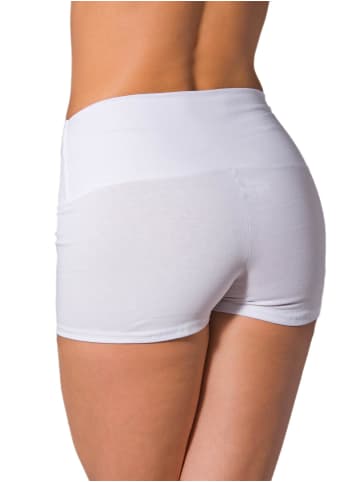 Alkato Alkato Damen Sport Shorts mit Hohem Bund in weiß Modell 3