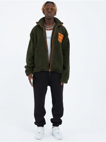 COFI 1453 Fleecejacke Money Oversize in Dunkelgrün