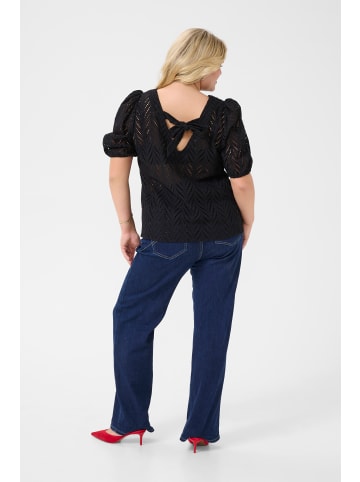 KAFFE curve Kurzarm-Bluse KCmasia Regular fit in Black Deep