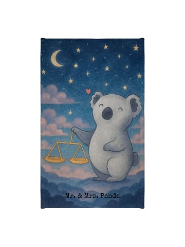 Mr. & Mrs. Panda Gästehandtuch Waage Astrologie Design ohne Spruch in Weiß