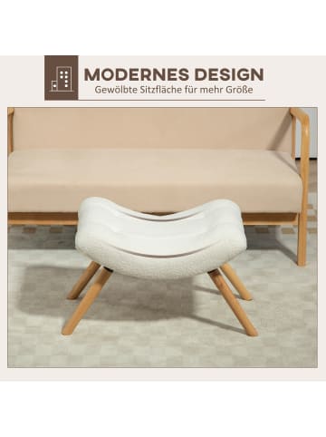 HOMCOM Sitzhocker-67L x 45B x 38H cm-Cremeweiß