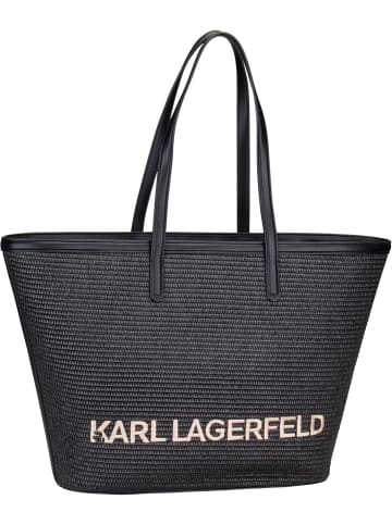 Karl Lagerfeld Shopper K/Essential Raffia 241W3027 in Black