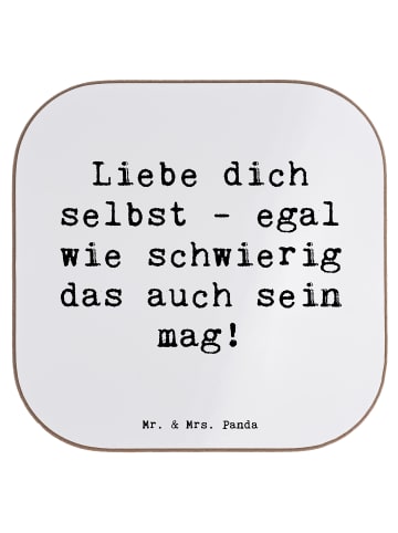 Mr. & Mrs. Panda Untersetzer Spruch Selbstakzeptanz Liebe mit Sp... in Weiß