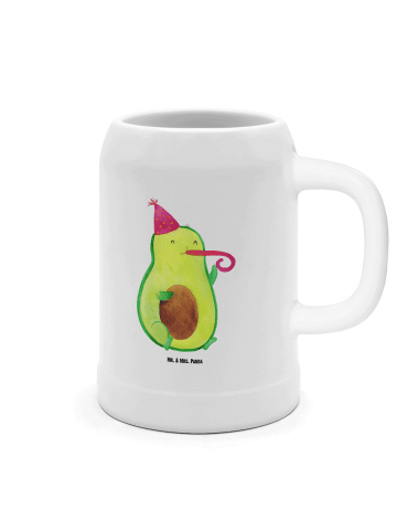 Mr. & Mrs. Panda Bierkrug Avocado Feier ohne Spruch in Weiß