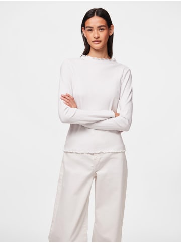 Pieces Oberteil mit langen Ärmeln in Bright White