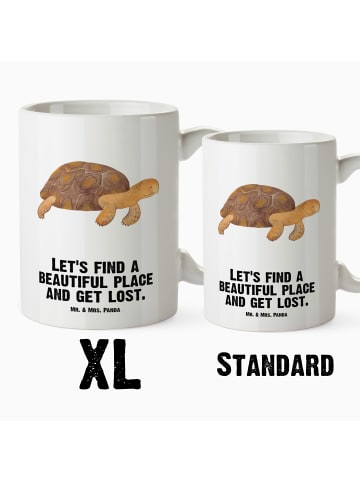 Mr. & Mrs. Panda Riesenkaffeetasse Schildkröte MHerzieren mit S... in Weiß