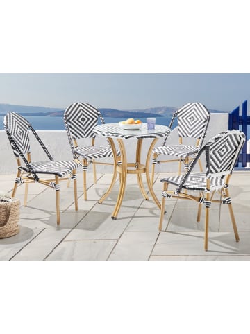 Beliani Outdoor Bistrotisch RIFREDDO in Naturfarben/Weiß/Schwarz