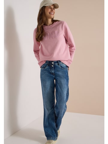 Cecil Sweatshirt mit Rundhals und Artwork in Mellow Rose