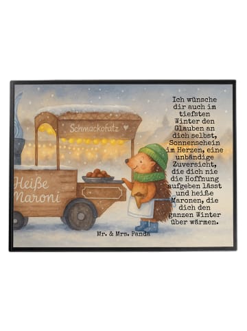 Mr. & Mrs. Panda Schreibunterlage Igel Maronen Design mit Spruch in Weiß