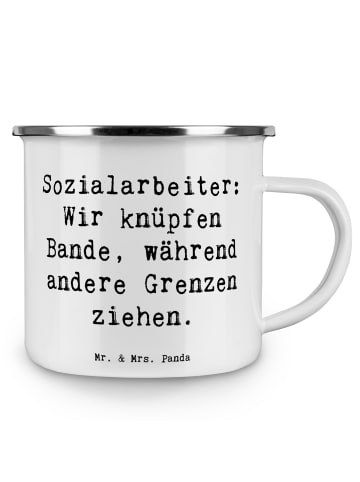 Mr. & Mrs. Panda Kaffeebecher Spruch Sozialarbeiterin Einheite knüp... in Weiß