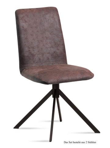 58 aufm Kessel ESSZIMMERSTUHL (2er-Set) Dredi 47x92x60 Schwarz/Braun