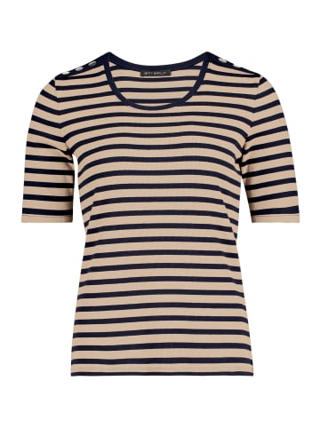 Betty Barclay Basic Shirt mit Rippenstruktur in Beige/Dark Blue