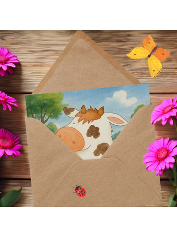 Mr. & Mrs. Panda Grußkarte Kuh Design ohne Spruch in Weiß