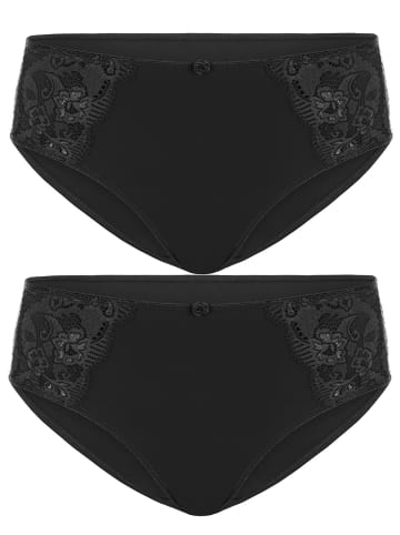 SUSA 2er Pack Slip Latina in schwarz schwarz