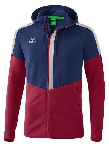 erima Squad Trainingsjacke mit Kapuze in new navy/bordeaux/silver grey