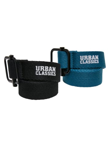 Urban Classics Urban Classics Unisex Industrial Canvas Belt Kids 2-Pack in black/green