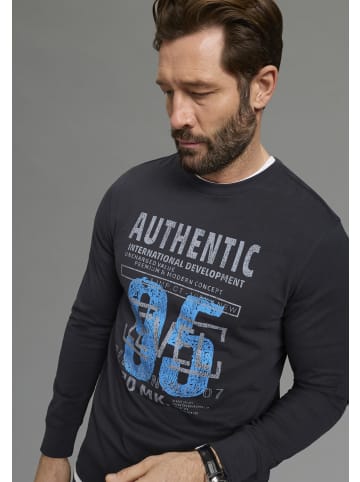 Man's World Langarmshirt in dunkelblau