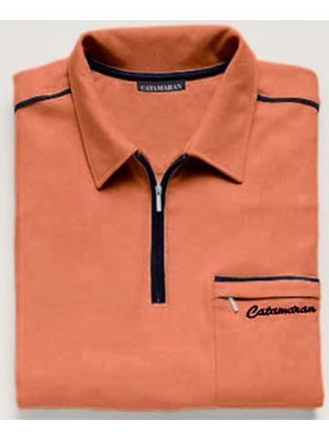 WITT WEIDEN Kurzarm-Poloshirt in terrakotta