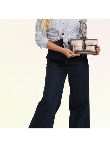 Toscanto Toscanto Abendtasche, Umhängetasche Leder bronze, braun ca. 23cm
