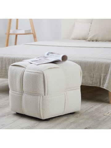 Homestyle4u Polsterhocker 46x41x46 in Beige