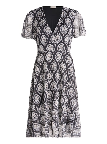 CARTOON Volantkleid mit Rüschen in Schwarz/Weiß