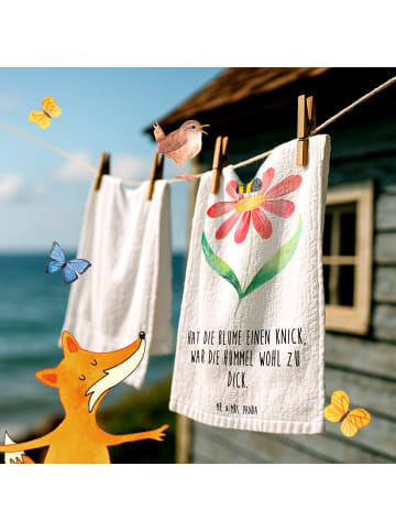 Mr. & Mrs. Panda Gästehandtücher Hummel Blume mit Spruch in Weiß