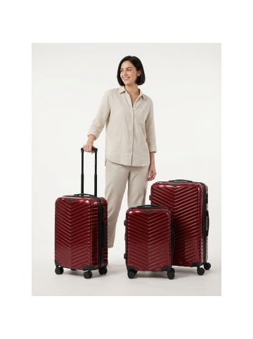 Redolz Essentials 18 4 Rollen Kofferset 3-teilig mit Dehnfalte metallic-red shiny