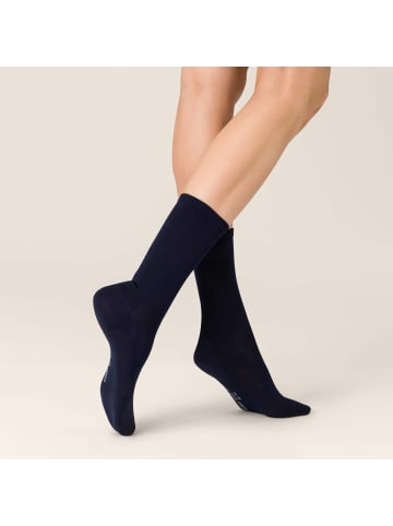 Kunert Socken Finest Cotton druckfrei in Marine