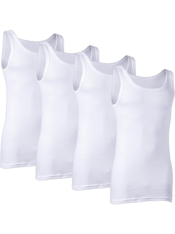 Erwin Müller Baumwolle, Doppelripp Unterhemd 4er-Pack in weiß