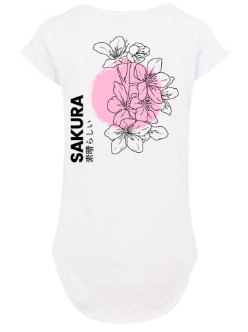 F4NT4STIC Long Cut T-Shirt Sakura Japan Grafik in weiß